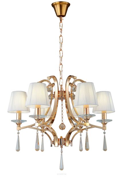 Lampa wisząca VENISIA LDP 8810-6 (FGD) Lumina Deco elegancka z kryształami