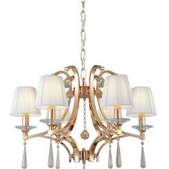 Lampa wisząca VENISIA LDP 8810-6 (FGD) Lumina Deco elegancka z kryształami