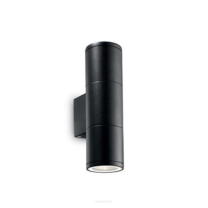 Kinkiet GUN AP2 SMALL CZARNY Ideal Lux  100395  aluminiowy korpus o wykończeniu szczotkowanym w kolorze czarnym świeci góra-dół