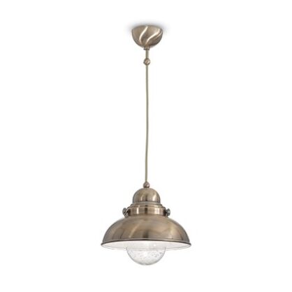 Lampa wisząca Sailor SP1 D43 Brąz Ideal Lux 025285  posiada metalową oprawę wykończoną brązie klosz ze szkła styl industralny