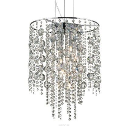 Lampa wisząca Evasione SP8 Ideal Lux   044774  oprawa z chromowanego metalu klosz tworzą ozdobne zwisające kryształki