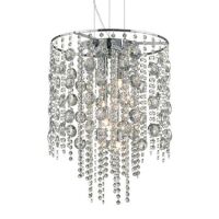 Lampa wisząca Evasione SP8 Ideal Lux   044774  oprawa z chromowanego metalu klosz tworzą ozdobne zwisające kryształki