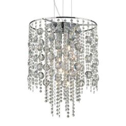 Lampa wisząca Evasione SP8 Ideal Lux   044774  oprawa z chromowanego metalu klosz tworzą ozdobne zwisające kryształki