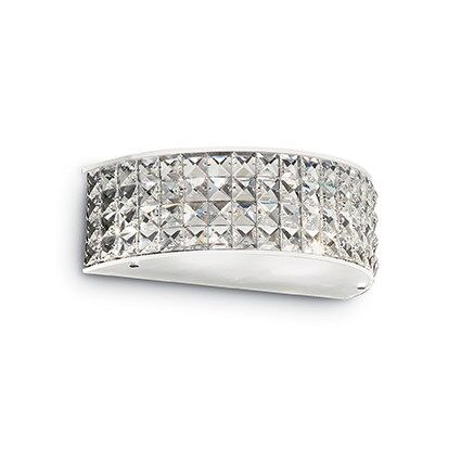 Kinkiet Roma AP2 Ideal Lux 093086 Klosz wykonany przezroczystego szkła oprawa chromowana