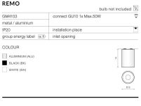 Lamp sufitowa natynkowa walec white Remo  GM4103 WH / AZ0819 + wybrany odbłyśnik - 3
