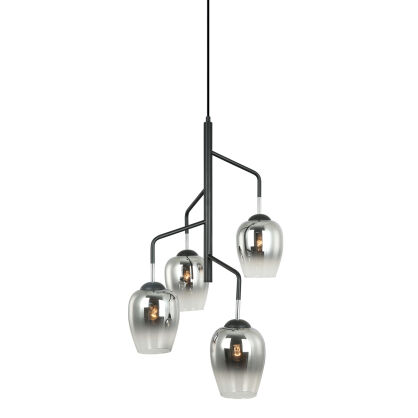 Lampa wisząca LESLA  KLOSZE W KOLORZE CHROMU PRZYJEMNIE ROZPROSZĄ ŚWIATŁO PEN-5359-4-BKCR  Italux