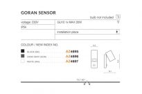 Kinkiet zewnętrzny GORAN SENSOR AZ4696 Azzardo ruchoma GU10 czujnik ruchu szary - 3