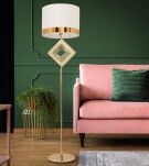 Lampa podłogowa BENARDI LDF 5529 (GD+BK) Lumina Deco złota czarny abażur 154 cm - 2