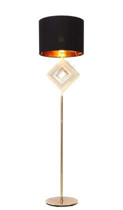 Lampa podłogowa BENARDI LDF 5529 (GD+BK) Lumina Deco złota czarny abażur 154 cm
