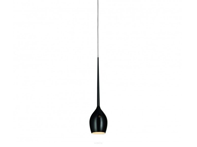 Lampa wisząca Izza 1 Shiny Black AZzardo MD1288-1BL szklany czarny klosz nowoczesny