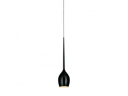 Lampa wisząca Izza 1 Shiny Black AZzardo MD1288-1BL szklany czarny klosz nowoczesny
