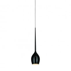 Lampa wisząca Izza 1 Shiny Black AZzardo MD1288-1BL szklany czarny klosz nowoczesny