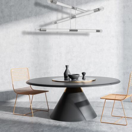 Lampa wisząca BASTONE WHITE/CHROM 6xE14 MILAGRO MLP6568