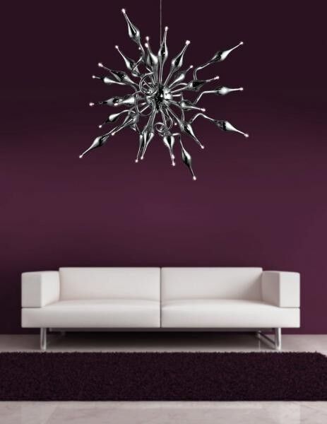 Lampa wisząca Pipes AZzardo MP6224-30 AZ0040 awangardowa dekoracyjna z metalu w kolorze chromu i chromowanego szkła