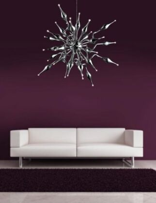 Lampa wisząca Pipes AZzardo MP6224-30 AZ0040 awangardowa dekoracyjna z metalu w kolorze chromu i chromowanego szkła