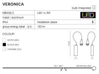 Lampa ścienna  kinkiet do czytania  biały Veronica Azzardo MB459-Z WH AZ1547 - 3
