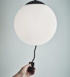 Lampa wisząca HERE 107902 Markslojd CZARNA PODSTAWA BIAŁY KLOSZ WŁĄCZNIK ŚREDNICA 30CM - 2
