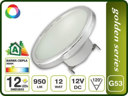 Żarówka LED AR111 G53 12V -12W - ciepła