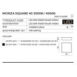 Lampa natynkowa MONZA S 30 czarna Azzardo AZ3686 - 3