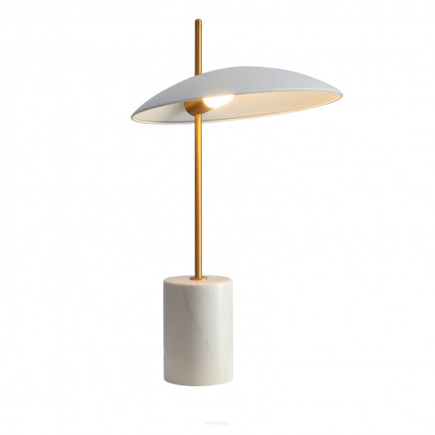 Lampa stołowa biurkowa VILAI TB-203342-1-WH Italux art deco 40 cm biała