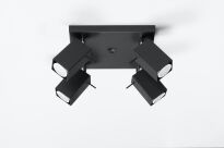 Designerska lampa sufitowa MERIDA 4 czarny SL.0102 SOLLUX LIGHTING nowoczesne klosze prostokątne - 2