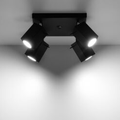Designerska lampa sufitowa MERIDA 4 czarny SL.0102 SOLLUX LIGHTING nowoczesne klosze prostokątne