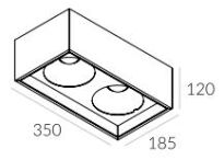 Lampa natynkowa Solid Lightbox 185.2 NT Labra  3.1087  prostokąt techniczna LED  podwójna różne kolory - 4
