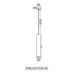 Lampa wisząca STALA/Z 010 XL ELKIM Minimalistyczna tuba czarna biała lub złota wysokość 40 cm GU10  - 5