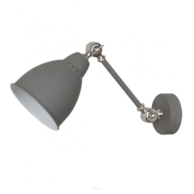 LAMPA ścienna kinkiet Italux Sonny  Sonny MB-HN5010-1-GR wykonana jest ze stali o szarym wykończeniu w stylu industrialny łamana