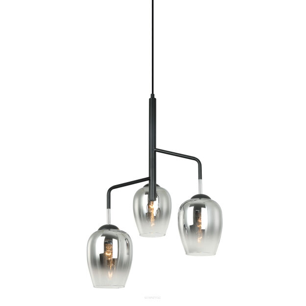 Lampa wisząca LESLA PEN-5359-3-BKCR Italux  NOWOCZESNY ELEGANCKI ZWIS CHROM / CZARNY 