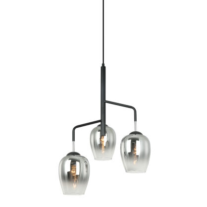 Lampa wisząca LESLA PEN-5359-3-BKCR Italux  NOWOCZESNY ELEGANCKI ZWIS CHROM / CZARNY 