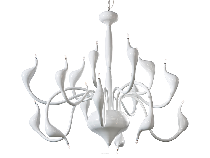 Lampa wisząca Snake 2 biała AZzardo MP 6230-15 WH  kształtem przypomina węże ma kolor biały