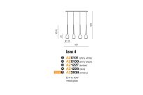 Lampa wisząca Izza 4 AZ2938 smoky szklane dymione szkło - 3