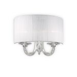 Kinkiet Swan AP2 Ideal Lux  035864 chromowana metalowa oprawa klosze z plisowanej organzy środkowe korpusy wykonane ze szkła - 2