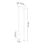 Lampa wisząca ZANE 2 SL.0966 Sollux Lighting tuby z drewna i betonu GU10 - 5