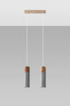 Lampa wisząca ZANE 2 SL.0966 Sollux Lighting tuby z drewna i betonu GU10 - 3