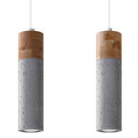 Lampa wisząca ZANE 2 SL.0966 Sollux Lighting tuby z drewna i betonu GU10