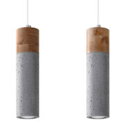 Lampa wisząca ZANE 2 SL.0966 Sollux Lighting tuby z drewna i betonu GU10