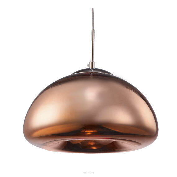 Lampa wisząca Chicago - P01666CU Cosmo Light klosz miedziany kształtem przypomina kroplę płynnej rtęci