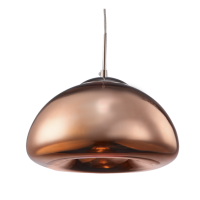 Lampa wisząca Chicago - P01666CU Cosmo Light klosz miedziany kształtem przypomina kroplę płynnej rtęci