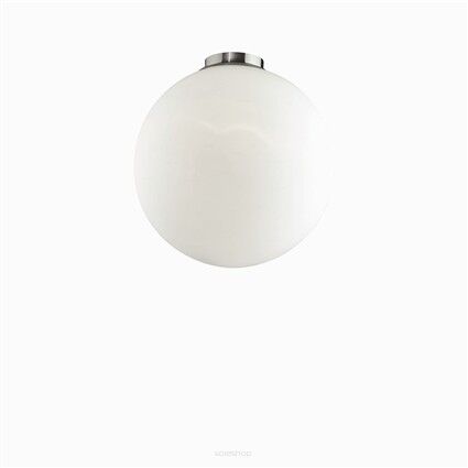 Plafon Mapa Bianco PL1 D40 059839 Ideal Lux  059839  Klosz jest w kształcie kuli ze szkła oprawa z metalu w kolorze niklu