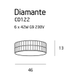 Plafon Diamante C0122 Maxlight  okrągły kryształowy z metalu i szkła - 2