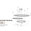 Lampa wisząca HALO 100+80+60 AZ4707 Azzardo 3 okręgi LED nowoczesna czarna - 3