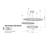 Lampa wisząca HALO 100+80+60 AZ4707 Azzardo 3 okręgi LED nowoczesna czarna - 3