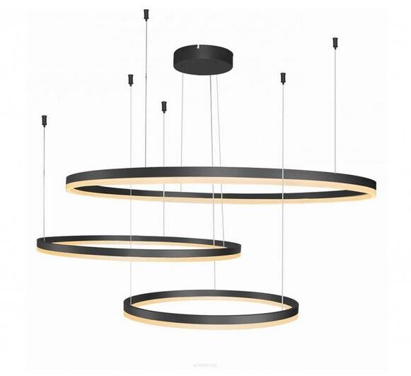 Lampa wisząca HALO 100+80+60 AZ4707 Azzardo 3 okręgi LED nowoczesna czarna