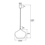 Lampa wisząca IRUN 4278 Argon Czarny szklany klosz 30 cm - 2