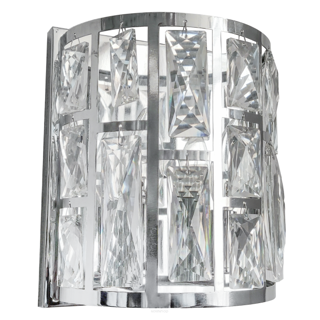 Kinkiet KYIV II -  W02872CH cosmolight  EKSTRAWAGANCKA Rama w kolorze chromu kryształowe szkło