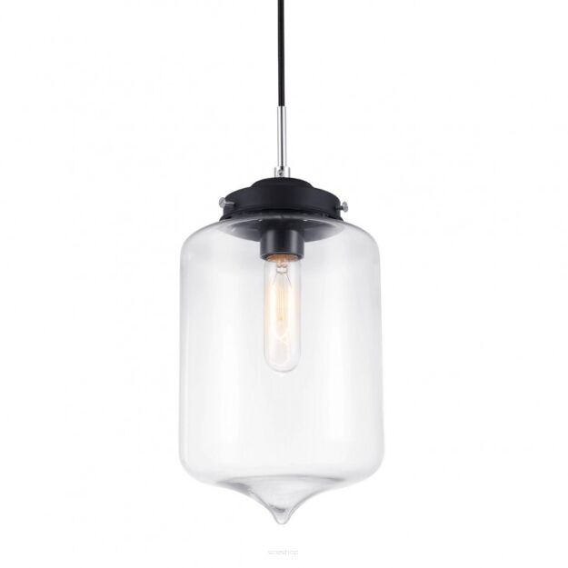 Lampa wisząca Tube MDM2095/1 B Italux nowoczesna klosz w kształcie tuby ze szkła transparentnego