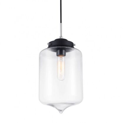 Lampa wisząca Tube MDM2095/1 B Italux nowoczesna klosz w kształcie tuby ze szkła transparentnego