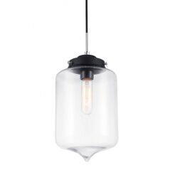Lampa wisząca Tube MDM2095/1 B Italux nowoczesna klosz w kształcie tuby ze szkła transparentnego